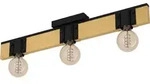 EGLO Deckenstrahler Bailrigg, 3-flammige Deckenlampe, rechteckige Deckenleuchte, Holz