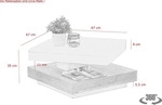 Couchtisch Andy Nachbildung Wei&szlig;/Beton, 360&deg; drehbar, quadratisch 67x67 cm -