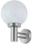 Lindby Au&szlig;enwandlampe Nada, Edelstahl, Glas, 32 cm hoch, E27 - Silber/Grau