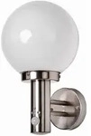 Lindby Au&szlig;enwandlampe Nada, Edelstahl, Glas, Sensor, E27 - Silber/Grau