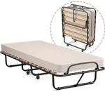 COSTWAY 80x190cm G&auml;stebett klappbar, Faltbett mit Matratze aus R&uuml;ckstellschaum,