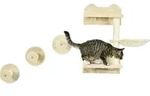 PawHut Katzen Kletterwand, 4-teilig, Katzenkletterwand, inkl. 1 x Sprungturm, 3 x
