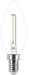 Philips Filament-Kerzenlampe, transparent 15W B35 E14, 1,4 W, 15 W, E14, 136 lm,