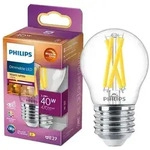 Philips Filament-Kerzenlampe, P45 E27, transparent, 40 W, 3,4 W, 40 W, E27, 470...