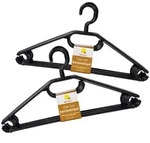 Kunststoff Kleiderb&uuml;gel mit Hosenstange - schwarz / 20er Pack - B&uuml;gel f&uuml;r Jacken