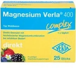 Magnesium Verla 400 Complex Direk-Granulat mit fruchtigem Waldbeerengeschmack, 25 St.