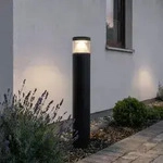 Lucande LED-Pollerlampe Darja, anthrazit, Metall, 100cm,IP54 - Silber/Grau