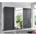 Kleiderschrank Saigon Schwebet&uuml;ren Graphit Spiegel 270cm - Grau