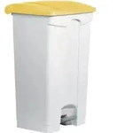 helit Tret-Abfalleimer "the step" 90 Liter wei&szlig;/gelb - Wei&szlig;/Gelb/Grau