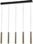 Fabas Luce Prado 5-flammige Pendelleuchte - 33W dimmbare LED - lineares Messingdesign