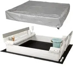 WONDERMAKE&reg; Design Sandkasten mit Abdeckung Deckel Sitzbank und Boden,...