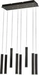 Fabas Luce Prado 8-flammige Pendelleuchte - 52W dimmbare LED - Mattschwarzes lineares