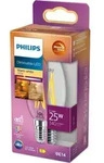 Philips Filament-Kerzenlampe, B35 E14, transparent, 25 W, 2,5 W, 25 W, E14, 340 lm,