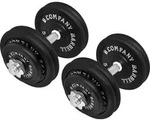 Guss Kurzhantel-Set 55Kg (2x27,5) Hantelscheiben Hantelset - Schwarz/Silber