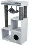 TRIXIE Kratzbaum mit Regalfunktion, Katzenkratzbaum, Freistehend, Grau, Polyester,