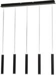 Fabas Luce Prado 5-flammige Pendelleuchte - 33W dimmbare LED - Mattschwarzes lineares