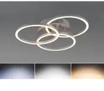 Reality LED Deckenleuchte Circle nickel matt Fernbedienung - Wei&szlig;