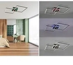 LED Deckenleuchte ARRIBO Schwarz matt 3 Stufen Dimmer, Farbwechsler, eckig 61cm -