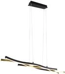 Trio Leuchten LED Pendelleuchte Blaze schwarz-messing 107 x 15,5 cm dimmbar