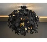 Deckenleuchte LEAVY Schwarz Gold &Oslash; 70cm - Schwarz