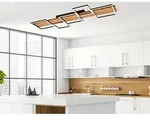 LED-Deckenleuchte - Braun - Schwarz - Holz - Metall - B 115 cm - dimmbar -