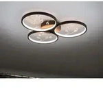 Gro&szlig;e Deckenlampe Schwarz mit 3 Stufen Dimmer f&uuml;r Eingangsbereich & Treppenhaus -