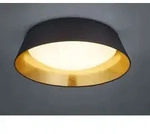 LED Deckenleuchte PONTS mit Stofflampenschirm &Oslash;45cm H&ouml;he 12cm in schwarz/gold -