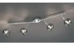 Strahler - B 85 cm - 4-flammig - Chromfarben - Rauchfarben - Glas - Metall - Silber