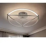Gro&szlig;e LED Deckenleuchte CHARIVARI Silber matt, &Oslash; 62cm - Silber