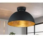 Retro LED Deckenleuchte f&uuml;r Esszimmer Design Deckenlampe in schwarz innen gold...