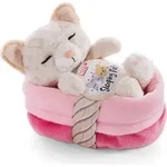 NICI Kuscheltier Katze im K&ouml;rbchen 12 cm &ndash; Sleeping Pets Pl&uuml;schtier Katze mit