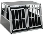 vidaXL Hundetransportbox mit Doppelt&uuml;r 94 x 88 x 69 cm - Silber