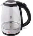 alpina Wasserkocher Elektrisch LED Glas Edelstahl Schnurlos 1,7 Liter - Transparent