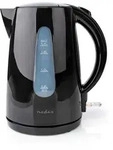 Nedis Wasserkocher - 1.7 l - Kunststoff - Schwarz - Um 360 Grad drehbar - Verdecktes