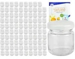 100er Set Sturzglas 53 ml To 43 wei&szlig;er Deckel Marmeladengl&auml;ser Portionsgl&auml;ser