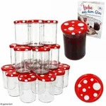 50er Set Marmeladenglas 435ml Einmachglas TO82 Fliegenpilz Deckel Heft