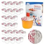 40er Set Sturzglas 230 ml To 82 Holz Herz rot Deckel incl. Diamant Gelierzauber