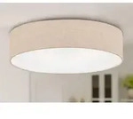 LED Deckenleuchte 60cm Stoffschirm Leinen Beige - Deckenlampe Wohnzimmer & Flur -