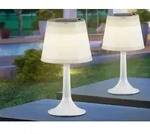2er-Set Solar High Power LED Tischlampe ASSISI IP44 wei&szlig; H: 36cm Gartenlampen