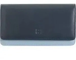 DuDu Geldb&ouml;rse RFID Leder 17,5 cm - Dunkelblau/Hellblau