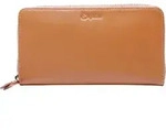 Esquire Leder Geldb&ouml;rse Peru Zip Around Wallet Cognac hellbraun - Braun