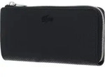 LACOSTE Leder Geldb&ouml;rse Chantaco Classics Slim Zip Wallet Noir schwarz - Schwarz