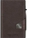 Geldb&ouml;rse Click & Slide, Nappa-Leder, Braun/Silber