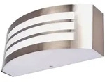 Lindby Au&szlig;enwandlampe Raja, 25 cm breit, Streifen, IP44, E27 - Silber/Grau