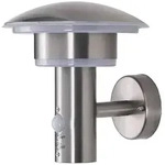 Lindby LED-Au&szlig;enwandleuchte Lillie, Sensor, H&ouml;he 19cm - Silber/Grau