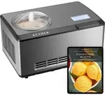 KLAMER 2-in-1 Eismaschine & Joghurtbereiter 2 L, 180 W Eiscrememaschine aus Edelstahl