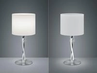 LED Tischlampe NANDOR mit Stoff Lampenschirm wei&szlig; und beleuchtetem Gestell
