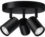 WiZ IMAGEO 3 &times; einstellbarer Spot Runde Platte, Wi-Fi/Bluetooth, Schwarz, Wi-Fi 4