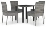 vidaXL 5-tlg. Garten-Essgruppe Poly Rattan Grau - Grau