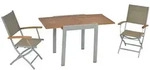 Merxx Naxos Gartenm&ouml;belset 3tlg., 2 Klappsessel, Balkonausziehtisch 65 (130) x...